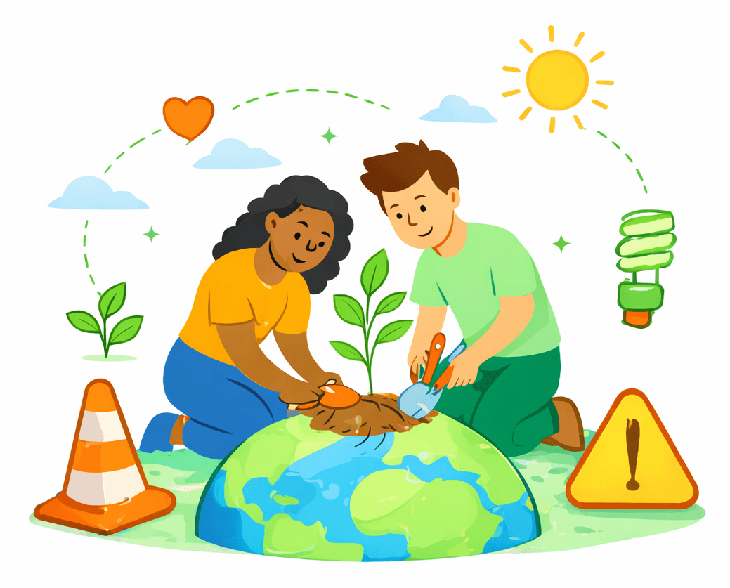 Ilustração de construção sustentável